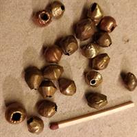 Messing perler fra Afrika, 20 stk.